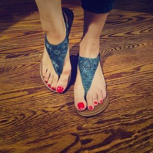 New Shaded Flat Sandals with back support.